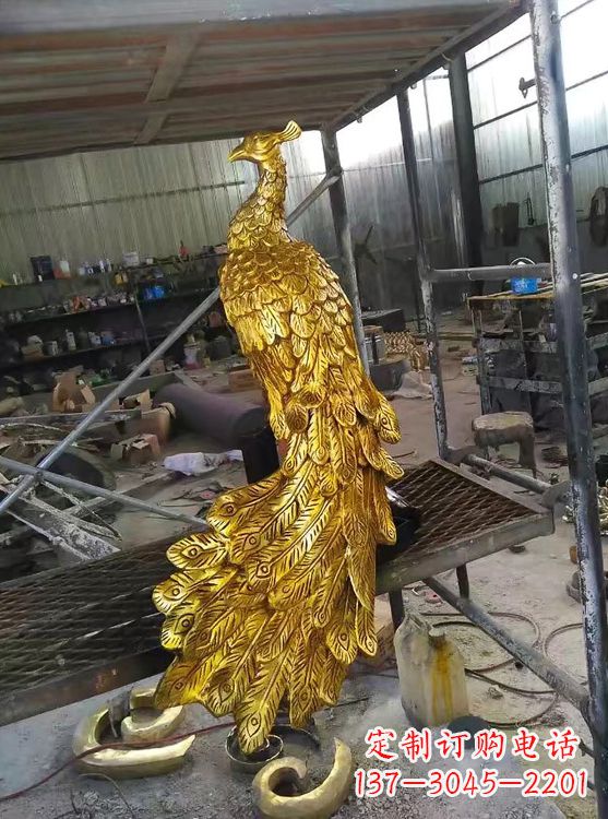 泰州精工制作的鎏金凤凰雕塑