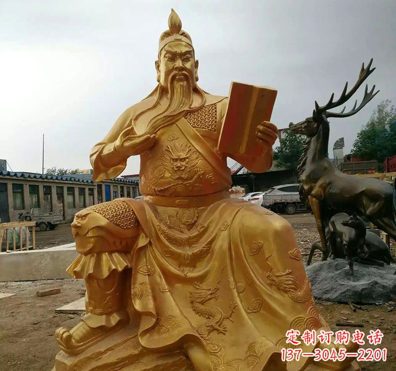 泰州鎏金关公铜雕塑，历久弥新