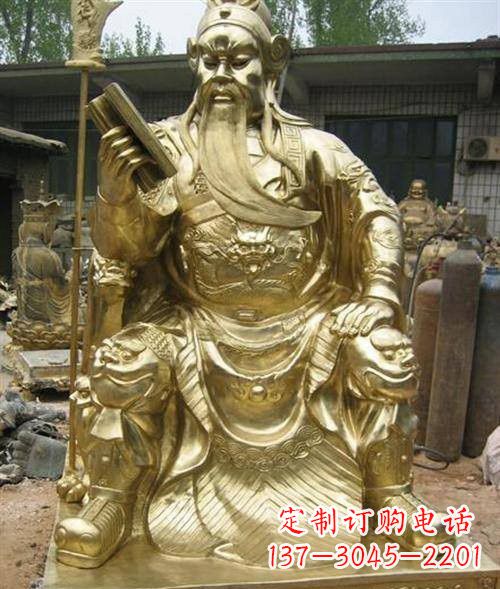 泰州精美绝伦,鎏金关公铜雕