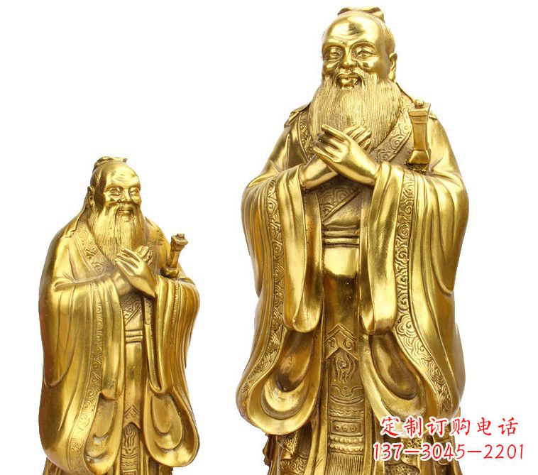 泰州鎏金孔子铜雕像