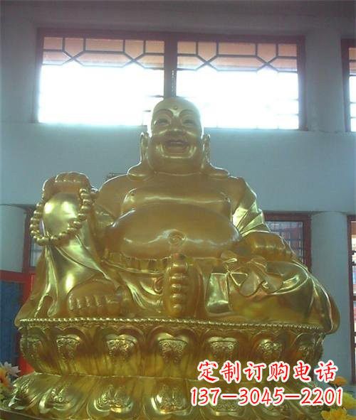 泰州传统工艺制作鎏金弥勒佛像