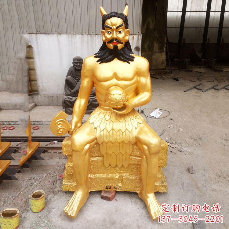 泰州神话雕塑——鎏金神农氏炎帝神像