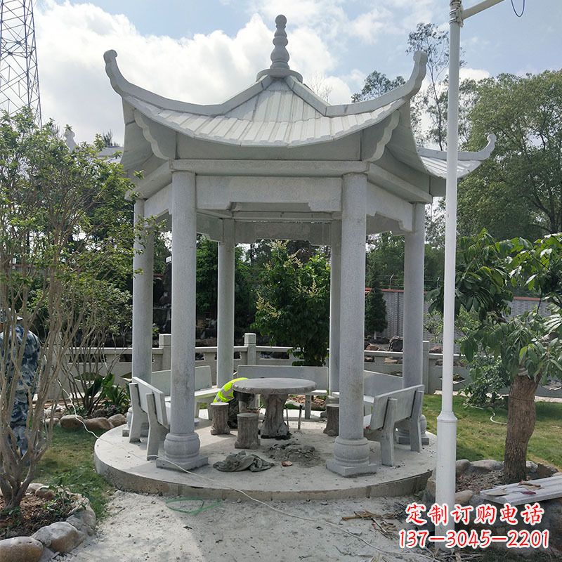 泰州六角大理石凉亭雕塑中领雕塑是一家专业的雕…