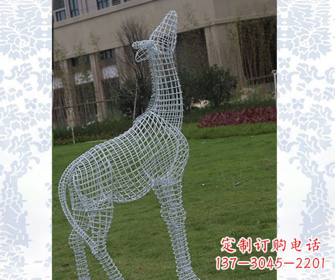 泰州外观精美的不锈钢长颈鹿雕塑
