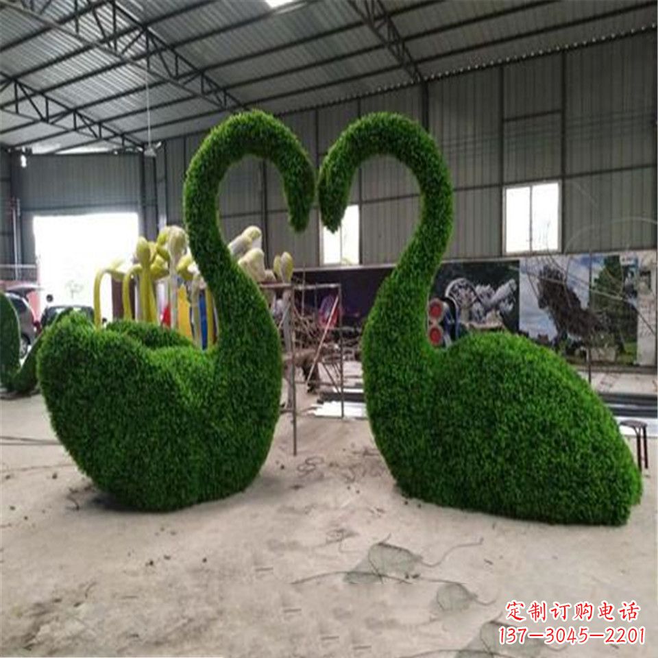 泰州绿植抽象特制天鹅雕塑