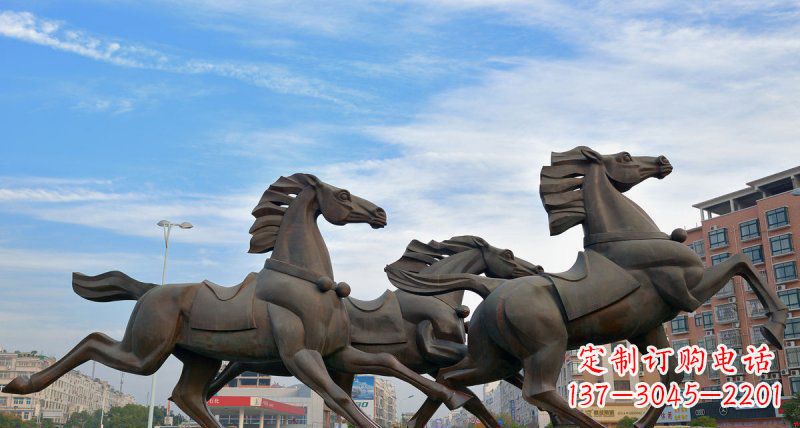 泰州马广场动物铜雕塑,精致细腻魅力无穷