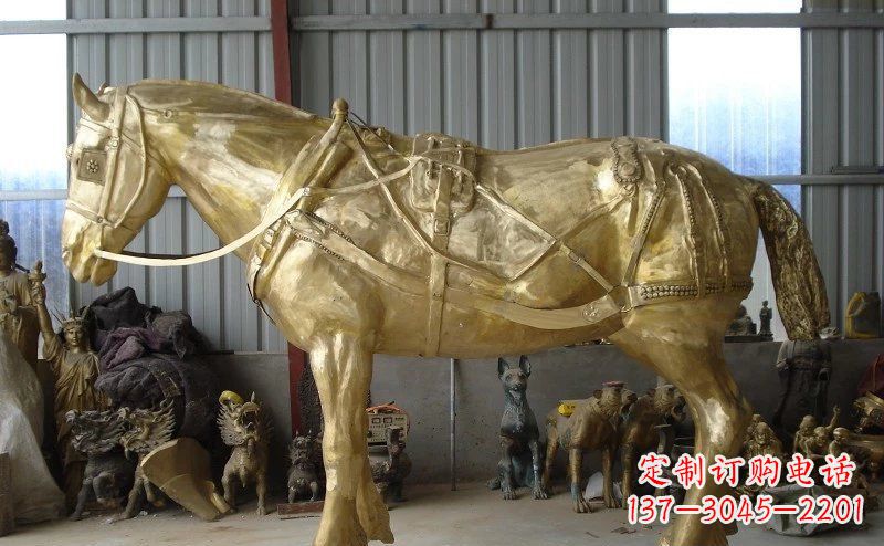 泰州马拉车铸铜动物铜雕