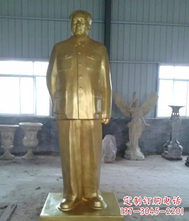 泰州优雅的毛主席玻璃钢仿铜人物雕塑