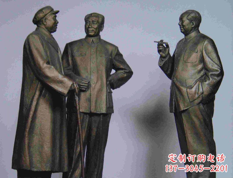 泰州标题:伟人朱德毛主席铜雕——传承毛主席精神