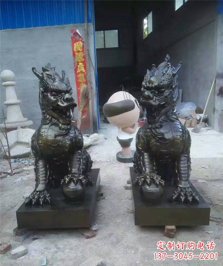 泰州中领雕塑——神兽铜雕麒麟护持您的门口