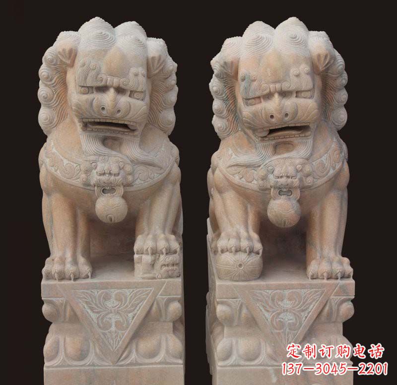 泰州门口传统石狮子雕塑