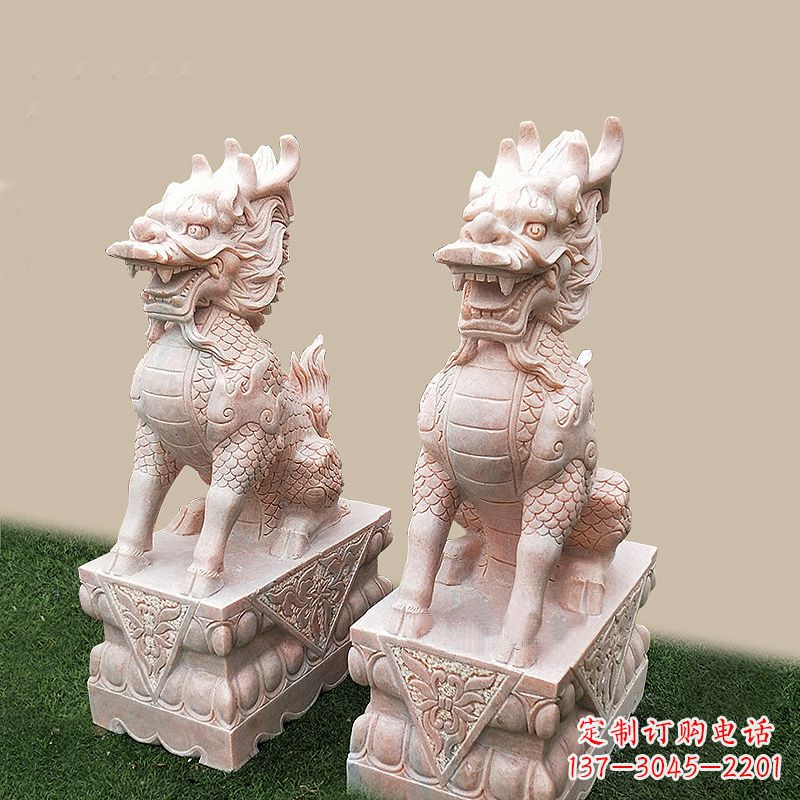 泰州门口看门神兽麒麟石雕
