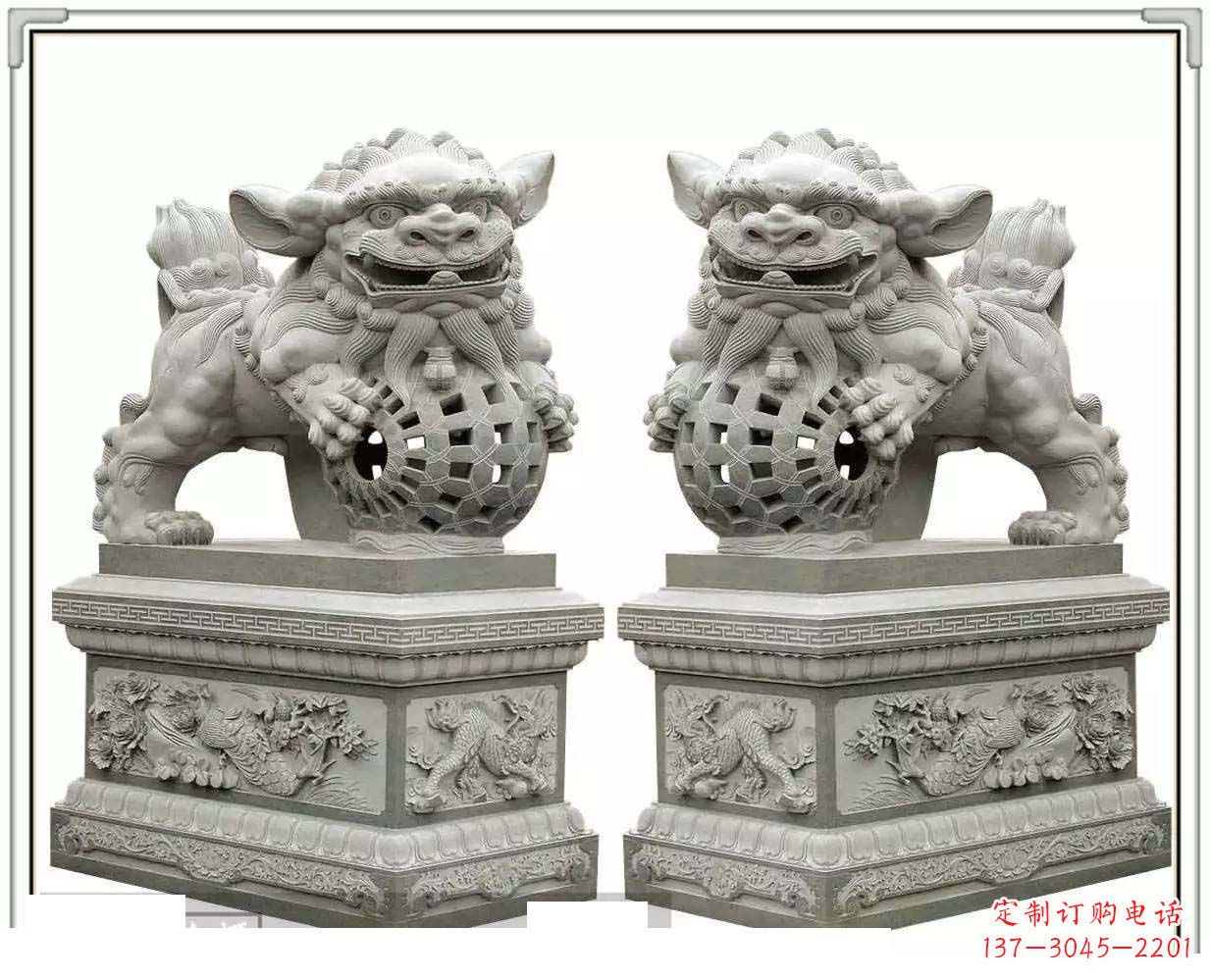 泰州精美网球狮石雕,匠心雕刻绝美网球图案
