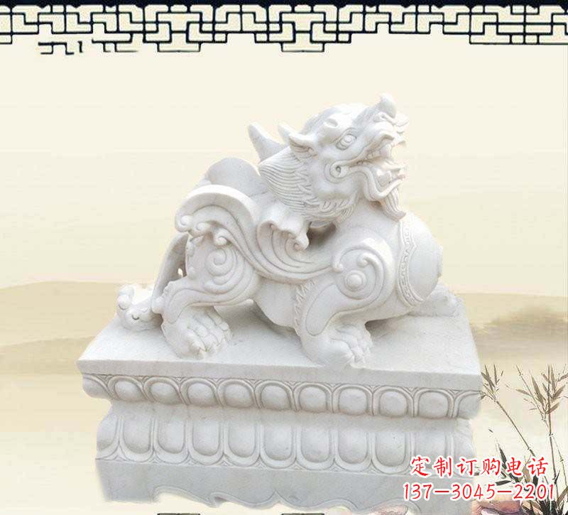泰州精美貔貅石雕雕塑,烘托家门口的神秘感