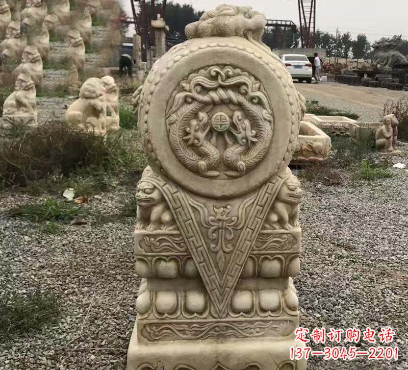 泰州门口镇宅仿古门墩石雕