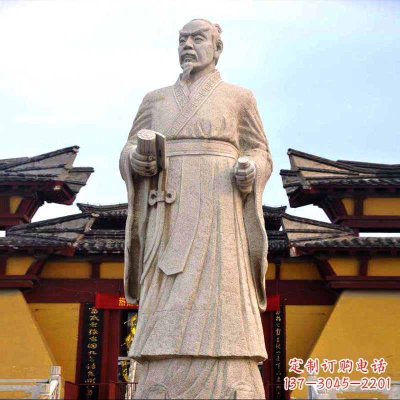 泰州传承中华传统文化,传神孟子砂岩石雕塑