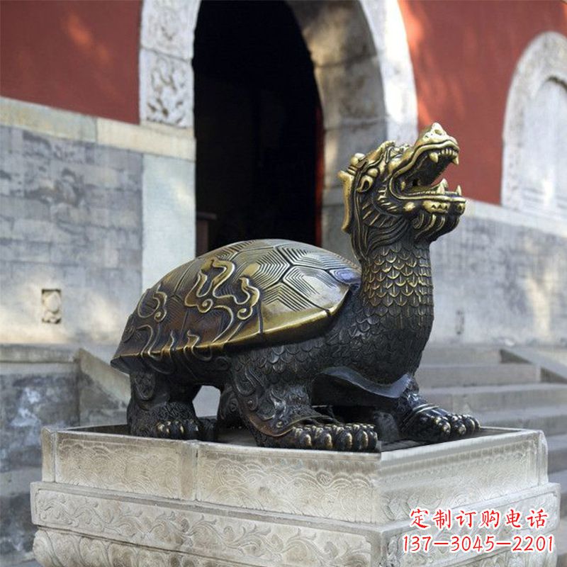 泰州弥勒佛坐赑屃雕塑-寺庙大门神兽动物雕塑