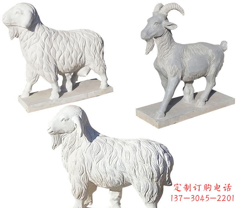 泰州绵羊石雕公园动物雕塑-精致耐用的绵羊雕塑