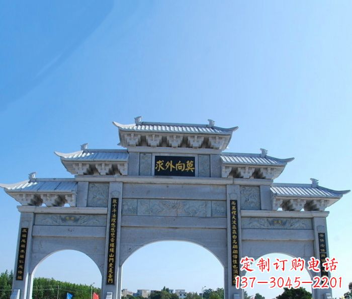 泰州手工精美石牌坊雕塑,让您的空间更加美观!