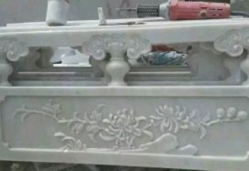 泰州汉白玉花朵浮雕栏板，精致深具视觉立体感