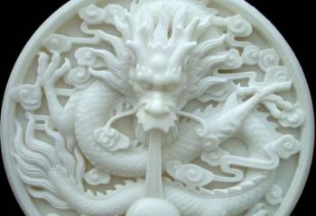 泰州汉白玉雕刻龙头摆件，悠然吟诗引领风尚