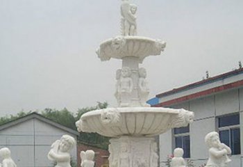 泰州汉白玉天使大型喷泉石雕