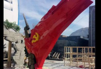 泰州中领雕塑：专业不锈钢党旗雕塑