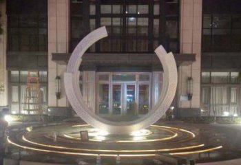 泰州不锈钢半圆环雕塑，装饰空间增添品位