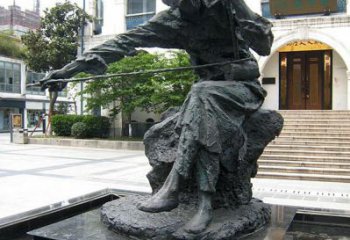 泰州荣耀音乐家，华彦钧拉二胡雕塑-音乐学院园…