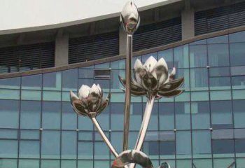 泰州优质镜面不锈钢荷花塑像