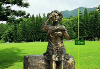 泰州精美的女孩铜雕塑，展现活力与青春