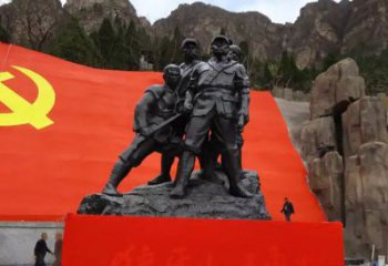 泰州狼牙山五壮士烈士铜雕，永载革命先烈光辉