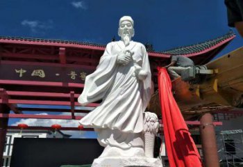 泰州传承医道中的传说——李时珍汉白玉石雕像