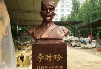 泰州寓意深长精致细节——李时珍校园名人铜雕