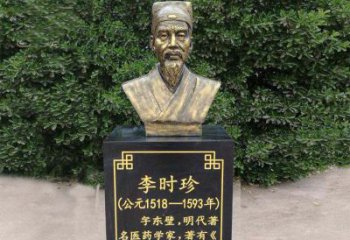 泰州高贵典雅的李时珍肖像铜雕