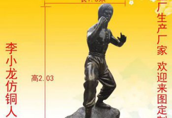 泰州杰出人物李小龙铜雕塑