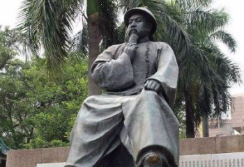 泰州精美静谧——林则徐坐姿铜雕塑