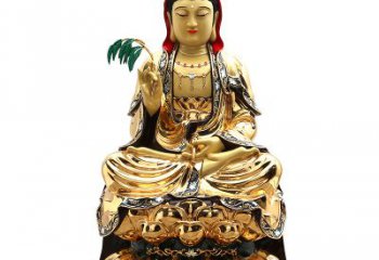 泰州精美鎏金莲花观音纯铜佛像雕塑