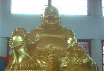 泰州传统工艺制作鎏金弥勒佛像