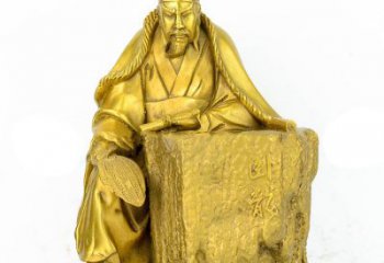 泰州精致细腻的诸葛亮鎏金雕塑