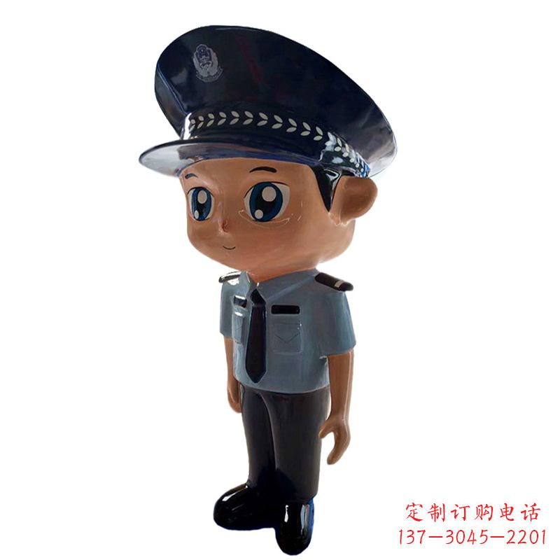 泰州男警察玻璃钢卡通雕塑