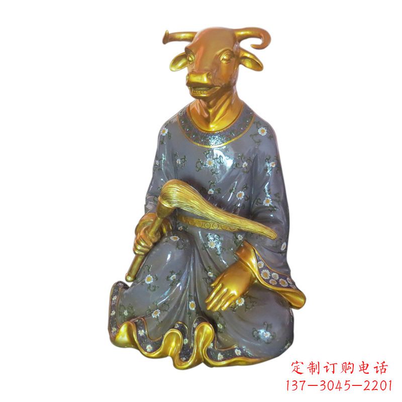 泰州牛-玻璃钢彩绘生肖雕塑