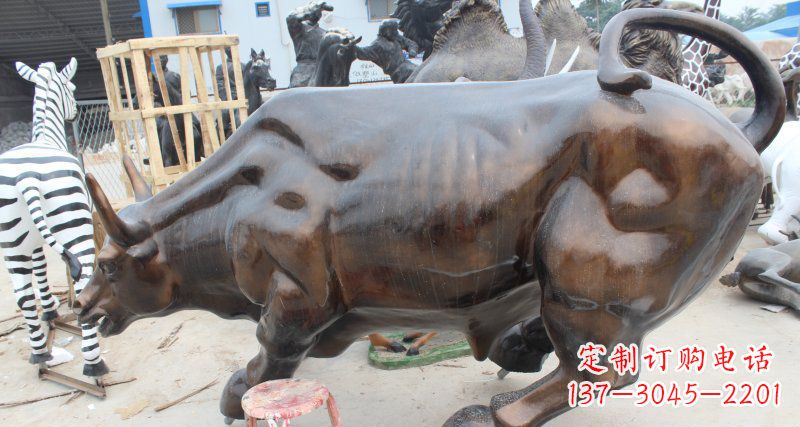 泰州牛玻璃钢仿铜动物雕塑