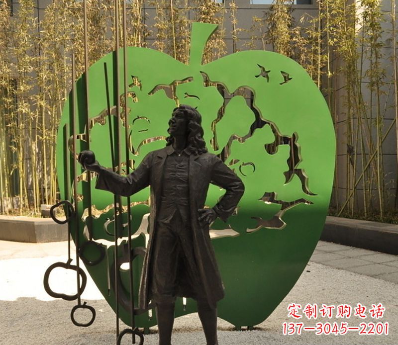 泰州牛顿公园铜雕,艺术品升华人物形象