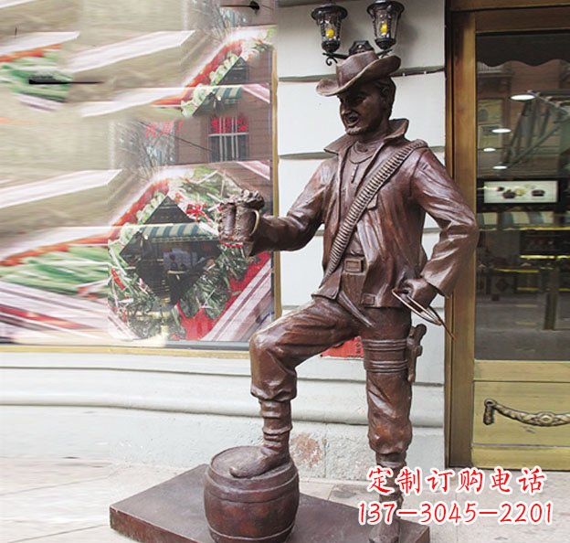 泰州别具特色的牛仔铜雕