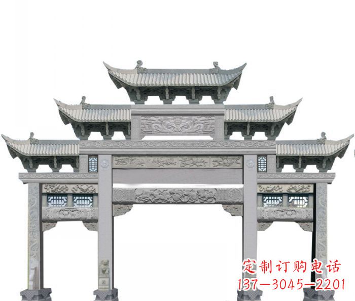 泰州中领雕塑定制式牌坊石雕