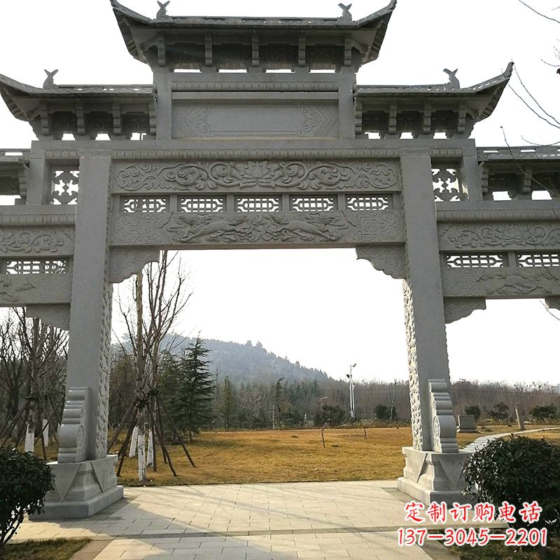 泰州中领雕塑:精致石牌坊雕塑