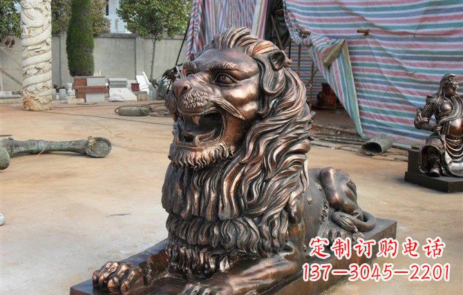 泰州汇丰狮子铜雕,体现高贵气质