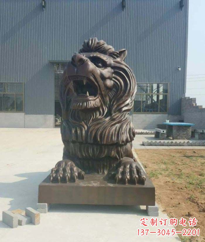 泰州趴着的欧式狮子铜雕