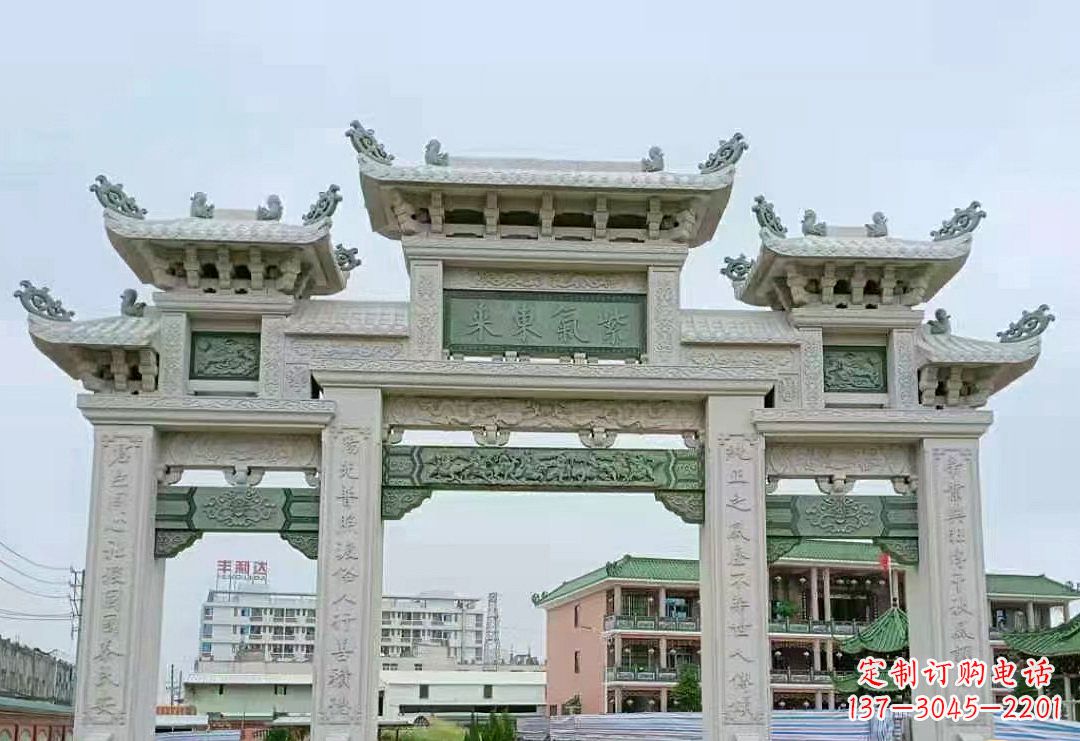 泰州精美的牌楼石雕雕塑